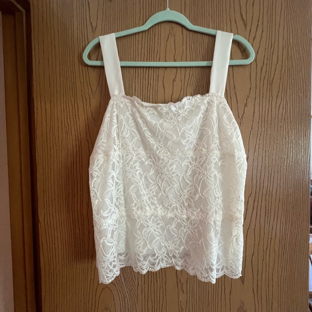 Coldwater Creek White Lace Sleeveless Camisole